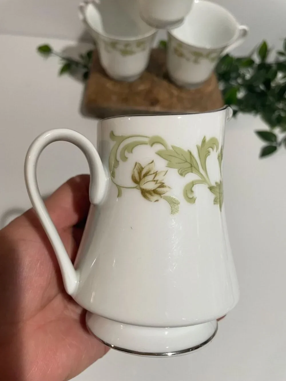 Mikasa Trousseau 9362 Fine China Creamer & 3 Coffee Cups Set Japan